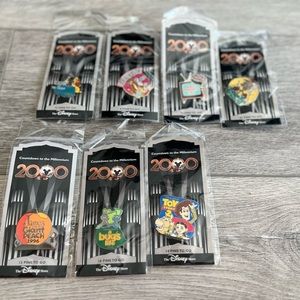 7 unopened 2000 countdown to the millennium pins, with wrong date Davy Crockett